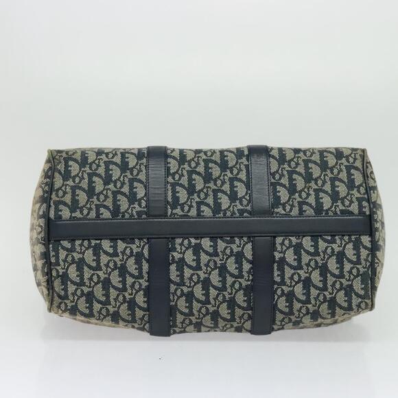 DIOR Trotter Canvas Boston Bag Navy Gold - Picture 9 of 12